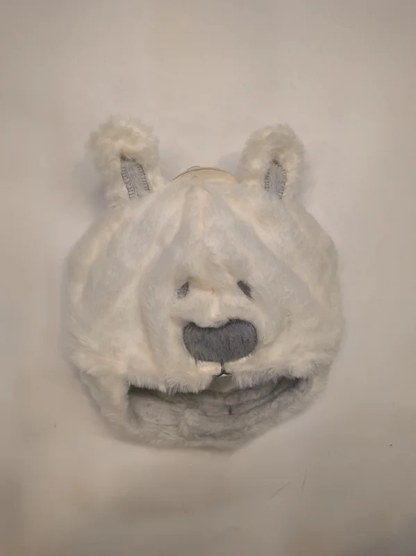 کلاه زمستونی خز چسبی طرح خرس سفید پاپو PAPO