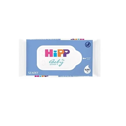 دستمال مرطوب بر پایه آب کودک بسته 52 عددی هیپ Hipp
