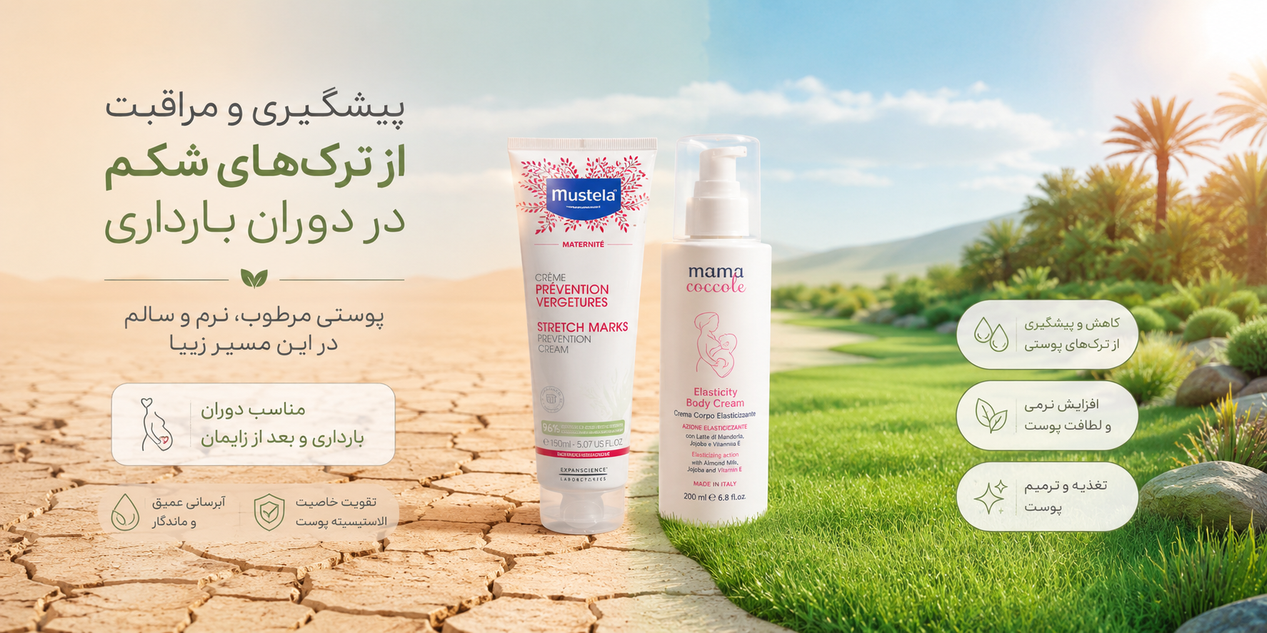 کرم و لوسیون پیشگیری از ترک و درمان ترک شکم