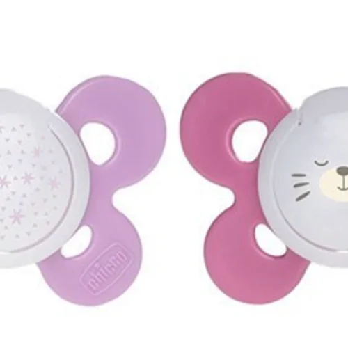 پستانک 16 تا 36 ماه مدل پروانه ای بنفش شب رنگ چیکو chicco