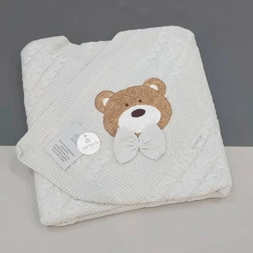 پتو نوزادی کلاهدار بافت خرسی کارترز carters