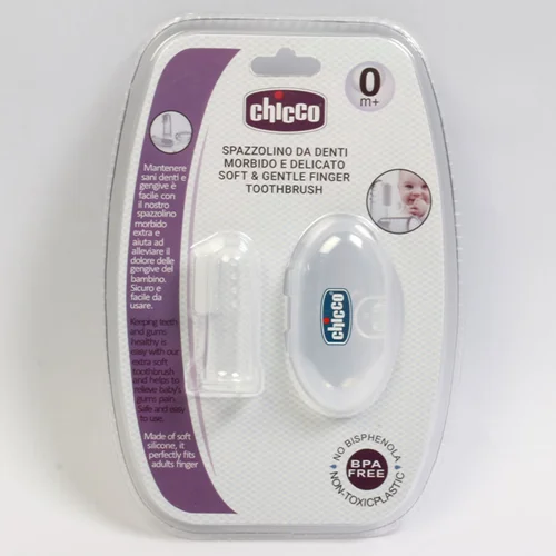 مسواک انگشتی نوزادی سیلیکونی قابدار چیکو chicco
