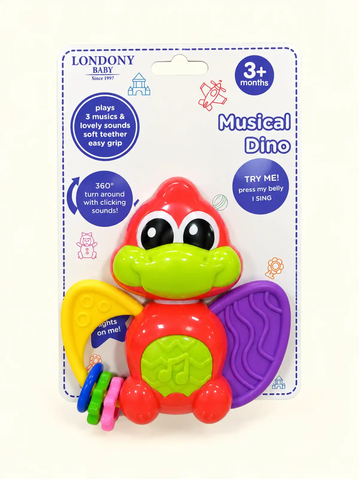 اسباب‌بازی موزیکال دایناسور کودک | Musical Dinosaur Baby Toy
