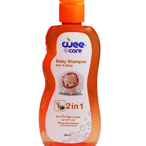 شامپو سر و بدن کودک مدل عصاره آلوئه ورا و عصاره جوانه گندم حجم 230 میلی لیتر وی کر wee care