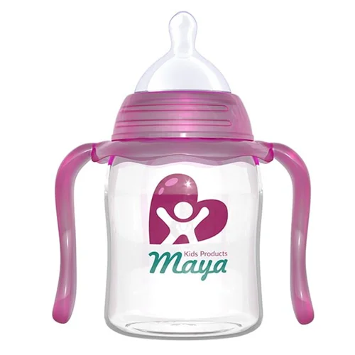 شیشه شیر ارتودنسی دهانه عریض دسته دار مایا maya