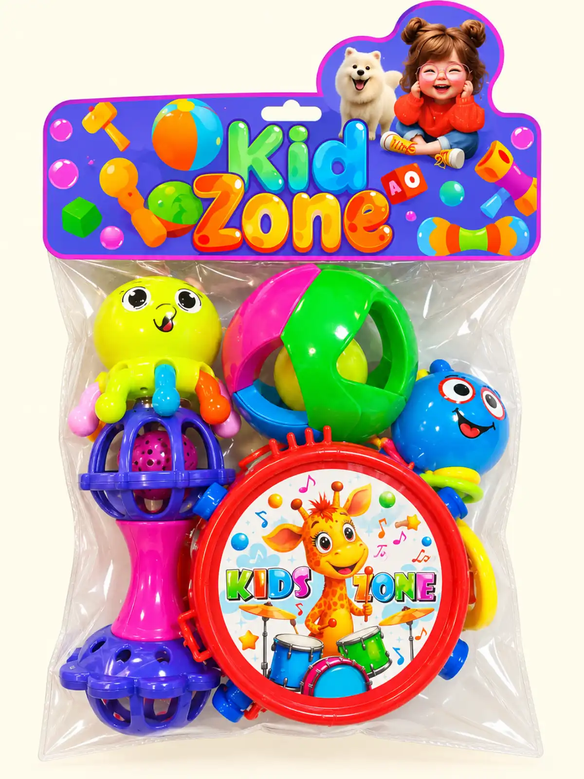 ست جغجغه موزیکال رنگی کودک | Colorful Musical Baby Rattle Set