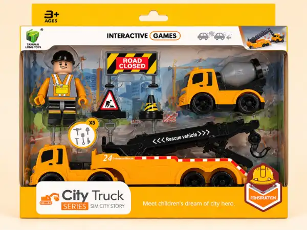 ست ماشین‌آلات ساختمانی City Truck تایوان لانگ تویز TAIYUAN LONG TOYS