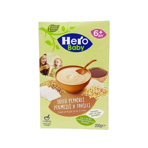 سرلاک پنیر، شیره انگور و شیر و غلات 200 گرم هرو بیبی Hero Baby
