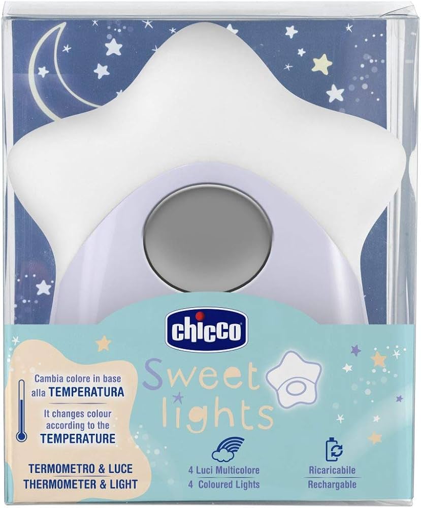 چراغ خواب و دما سنج قابل شارژ چیکو مدل Thermometer Nachtlicht Stern