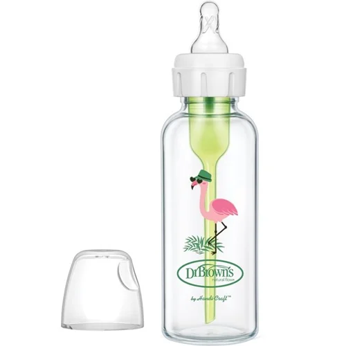 شیشه شیر پیرکس 250 میل +3 ماه طرح فلامینگو آپشن پلاس دکتر براونز Dr Browns