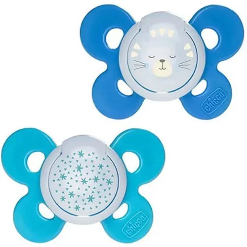 پستانک 16 تا 36 ماه مدل پروانه ای آبی شب رنگ چیکو chicco