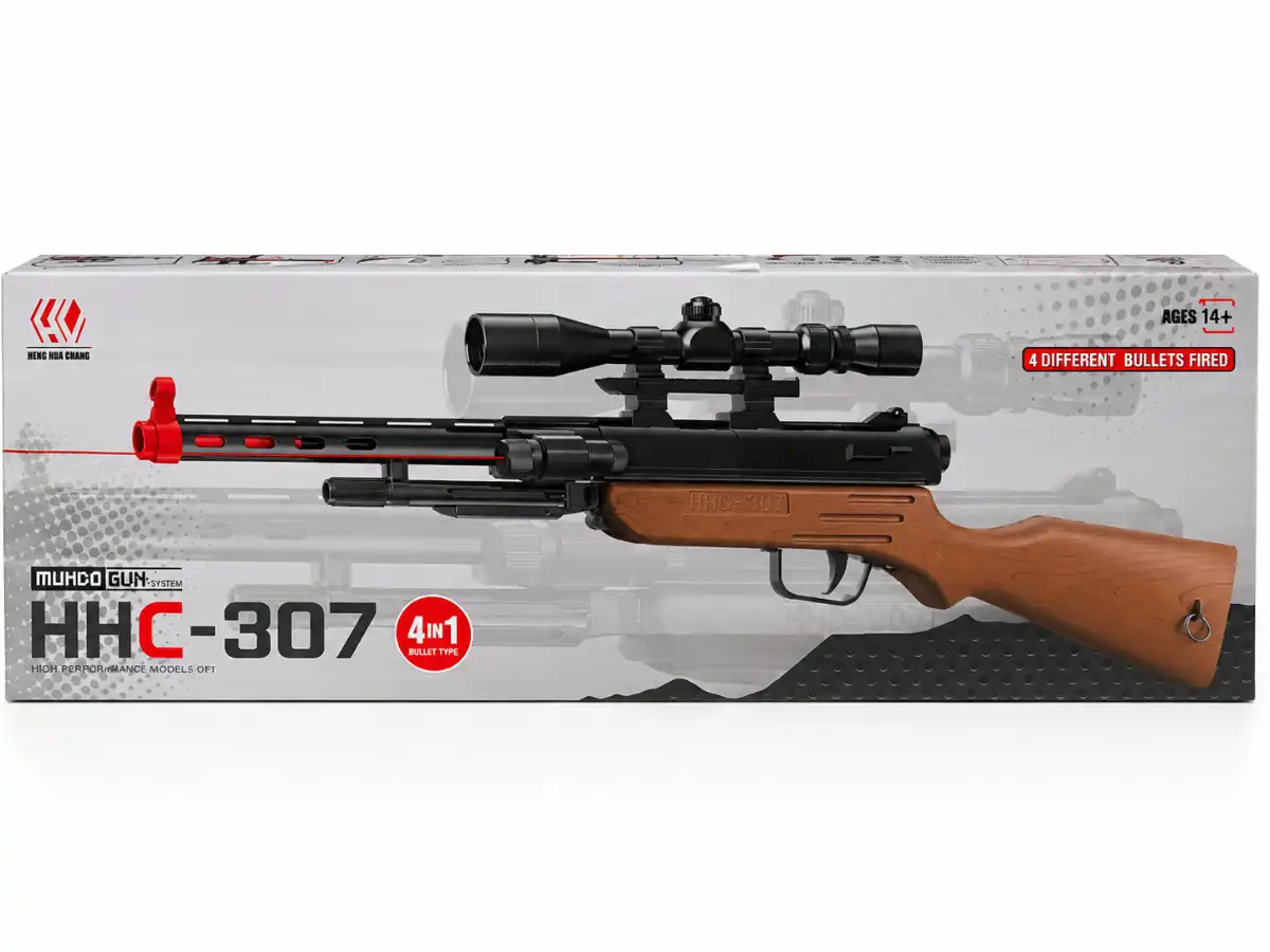 تفنگ اسباب بازی تک تیرانداز دوربین دار موهو گان | MUHCO GUN HHC-307