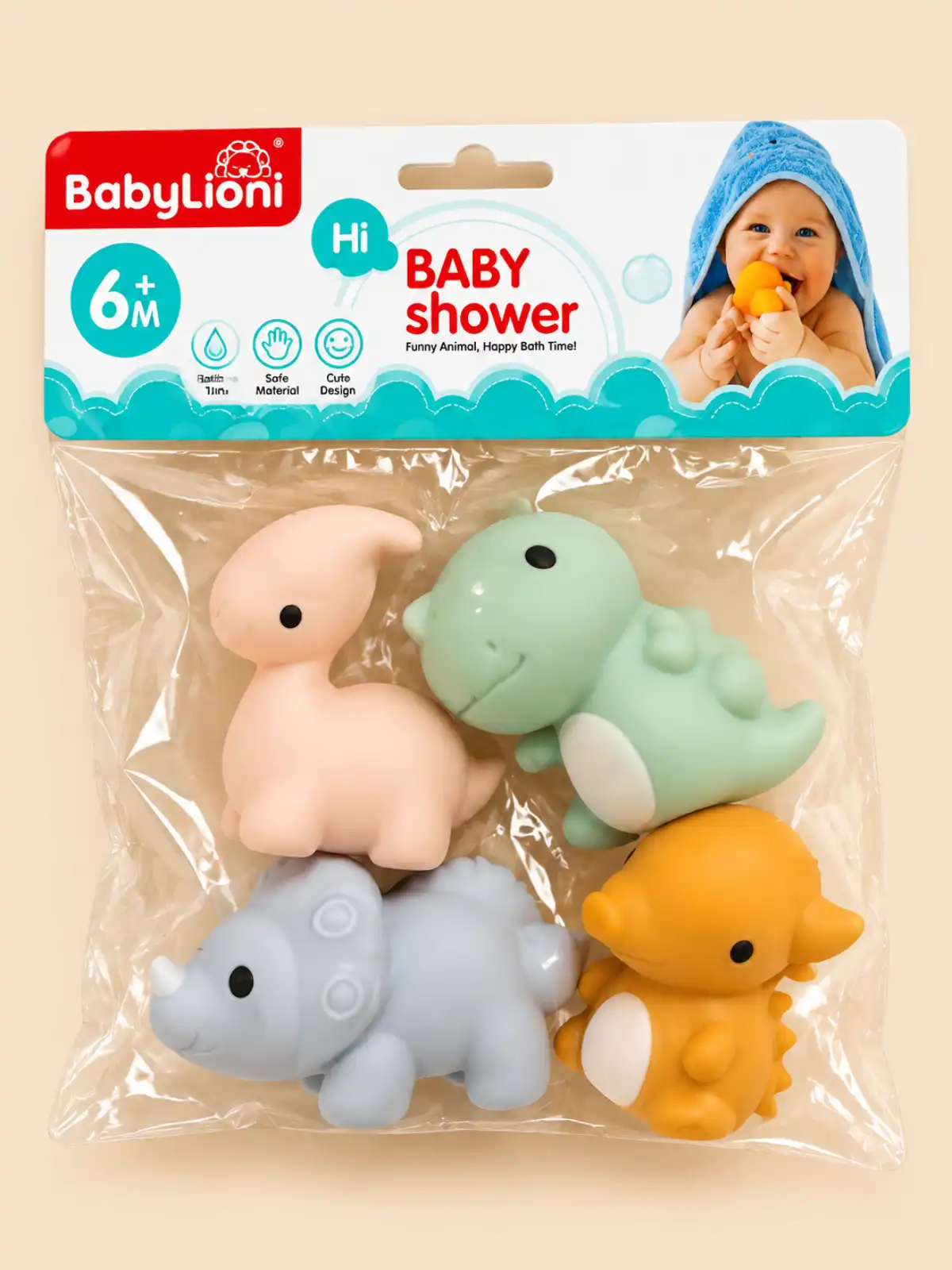 اسباب بازی حمام نوزاد طرح دایناسور بیبی لیونی | BabyLioni
