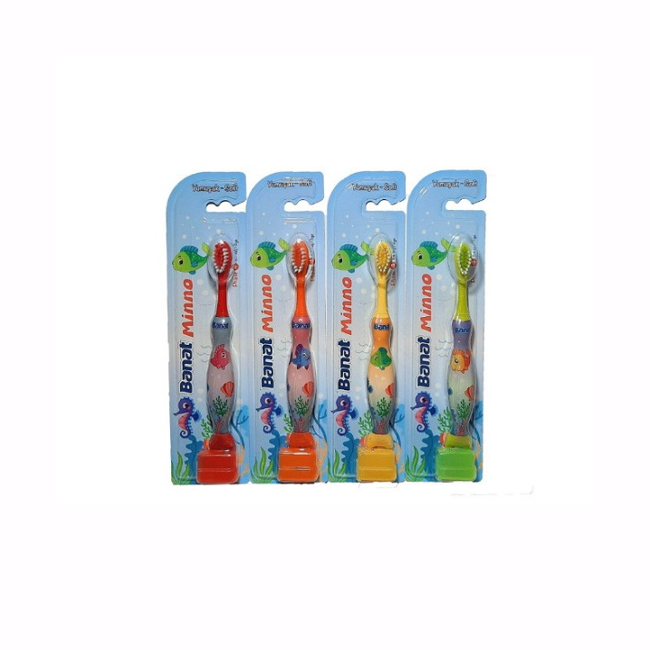 مسواک کودک مدل مینو +۵ سال با برس نرم بنات