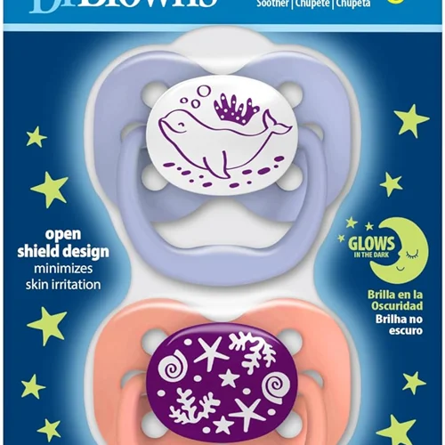 پستانک شب تاب 2 عددی 0 تا 6 ماه دکتر براونز Dr Browns