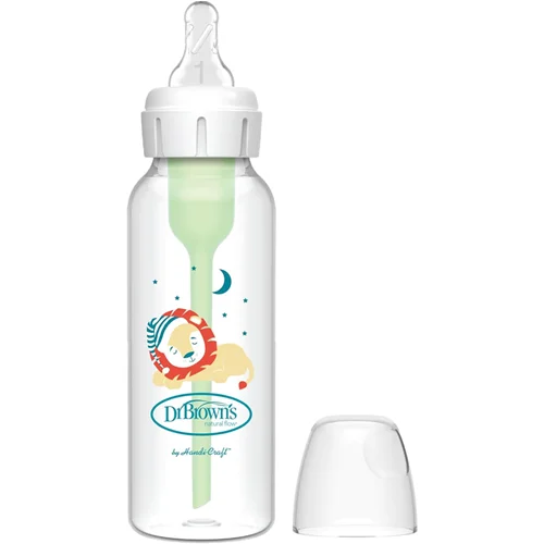 شیشه شیر طلقی 250 میل باریک +0 ماه آپشن پلاس طرح شیر دکتر براونز Dr Browns