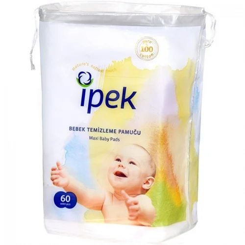 پد تمیز کننده ( پنبه لیف ) پنبه ای نوزاد 60 عددی ایپک ipek