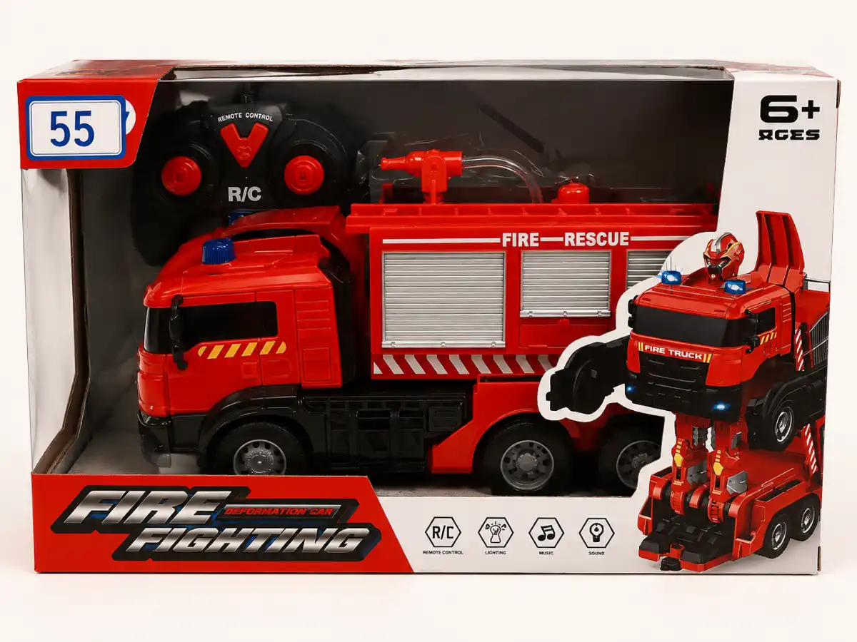 ماشین آتش نشانی کنترلی تبدیل شونده ربات | Fire Fighting R/C Deformation Car 55