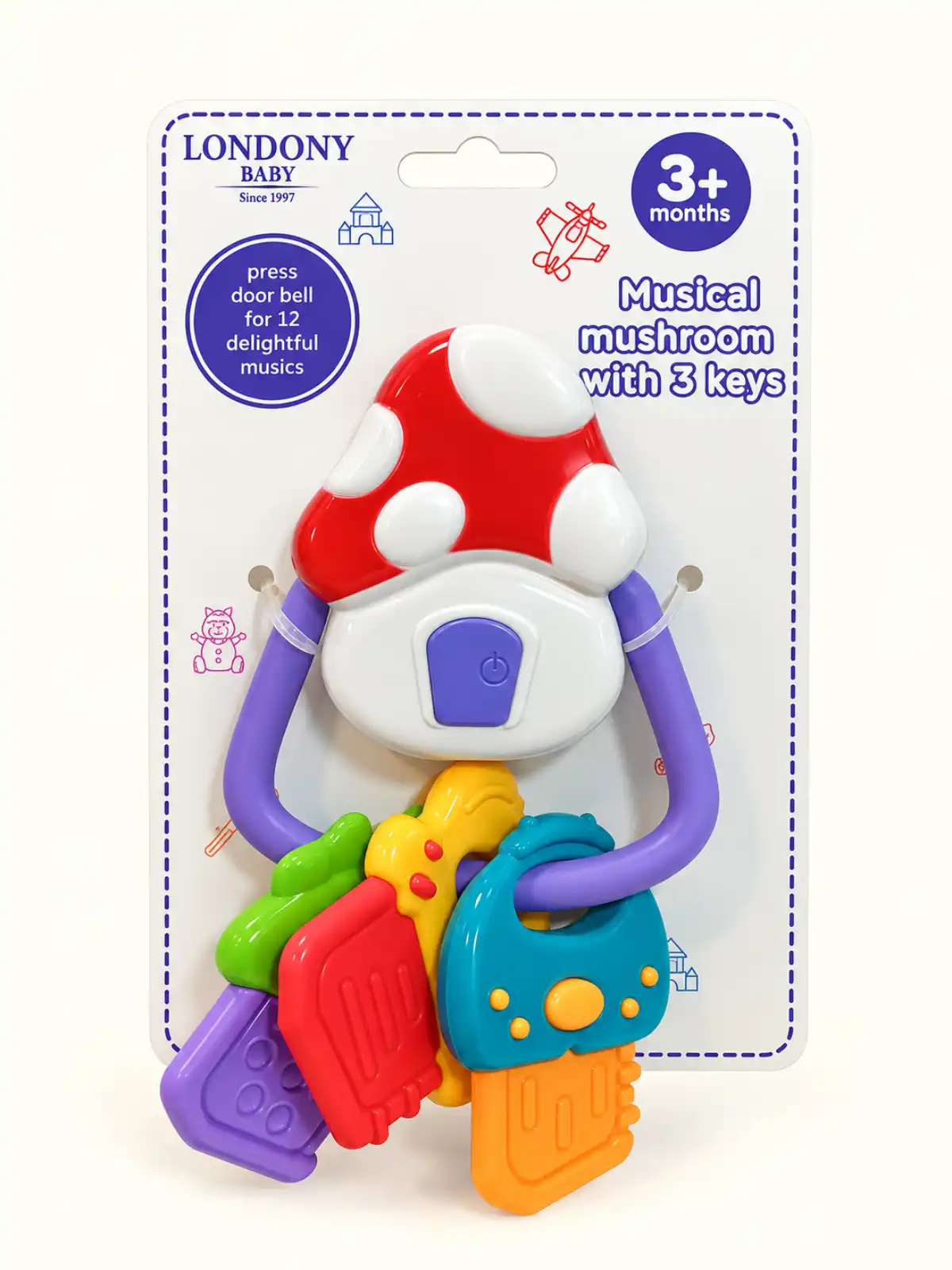 جغجغه و دندانگیر موزیکال قارچ کودک | Musical Mushroom Rattle & Teether