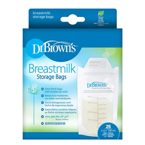 کیسه ذخیره شیر مادر بسته 25 عددی دکتر براون Dr browns