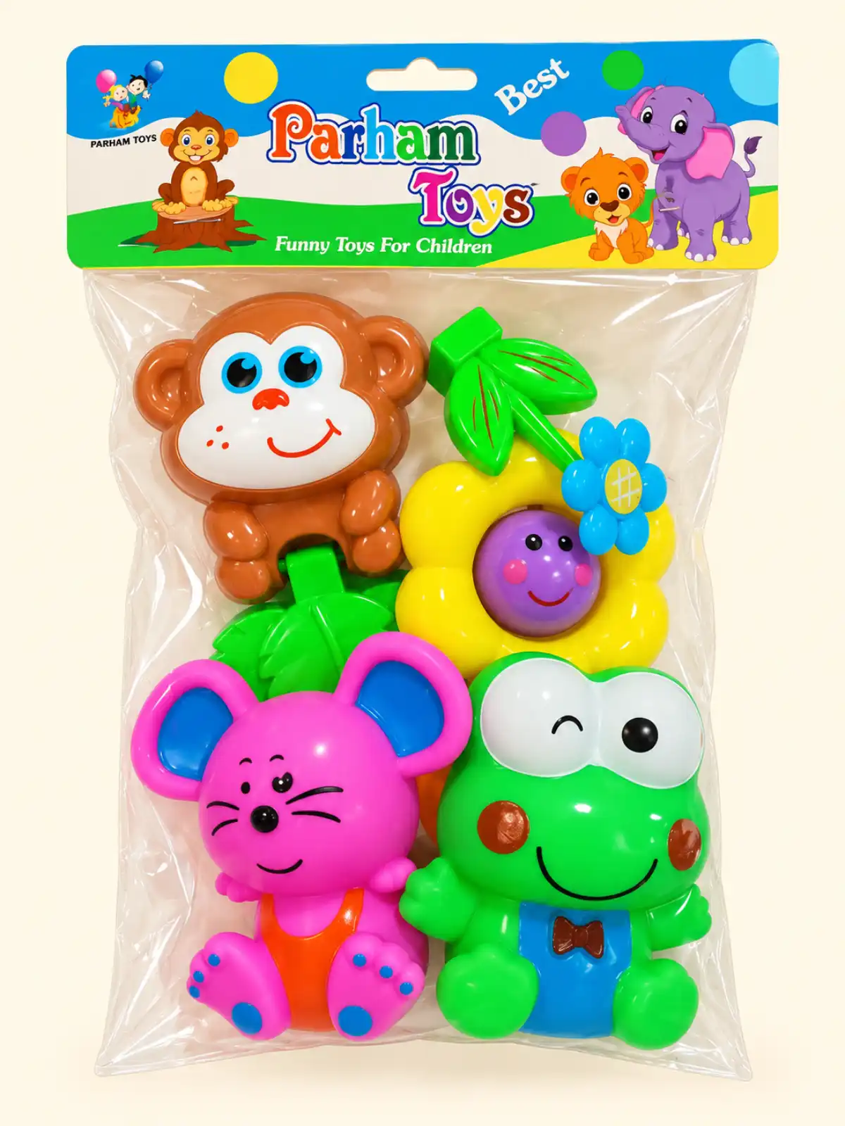 ست جغجغه حیوانات رنگی کودک | Colorful Animal Baby Rattle Set