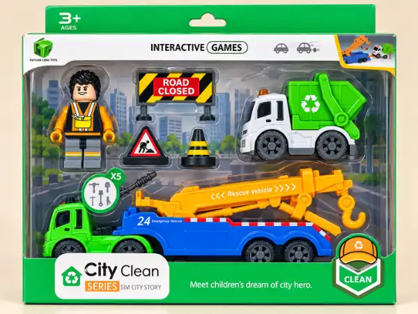 ست ماشین خدمات شهری City Clean تایوان لانگ تویز Taiyuan Long Toys