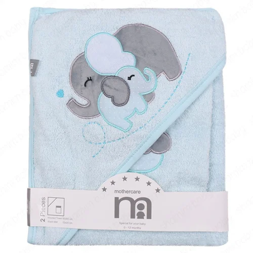 ست حوله نوزادی 2 تکه مدل فیل مادرکر mothercare